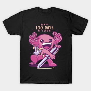 100 Days Of School Axolotl T-Shirt